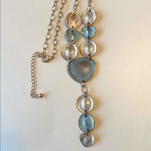 Necklace (reversible, gold and turquoise).
